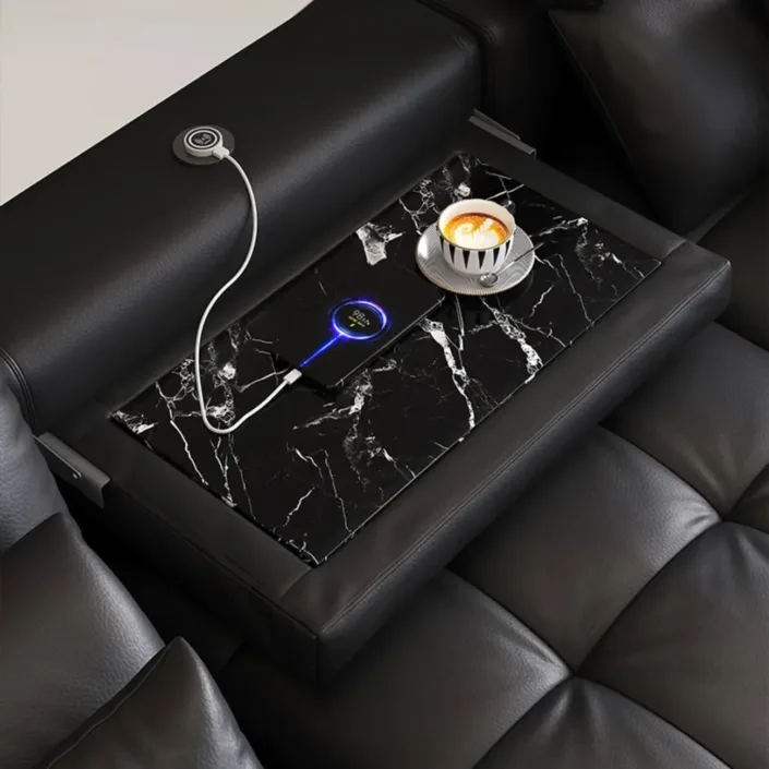 Globe Furnishings - Adjustable Leather Sofa Globe Furnishings - Adjustable Leather Sofa