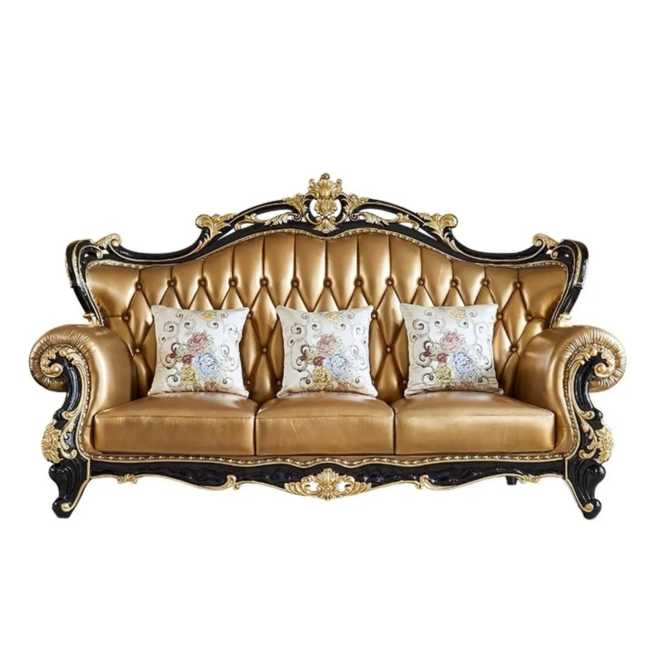 主图-06 Globe Furnishings - European Style solid Wood Double-sided Carved Villa Sofa