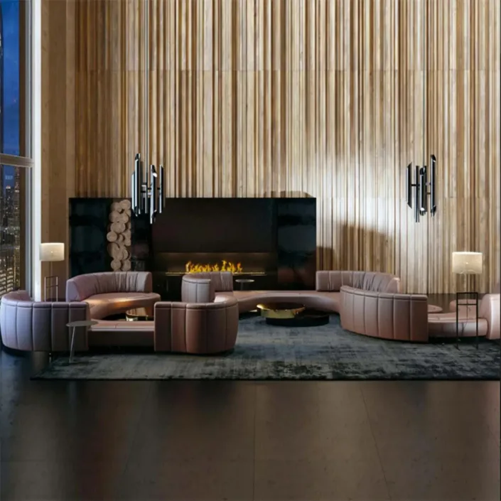 Globe Furnishings - Curved-Back Sliding Track Sofa