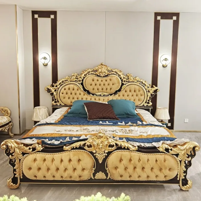 Globe Furnishings - French Court Solid Wood Carved Gold Foil Sofa Globe Furnishings - French Court Solid Wood Carved Gold Foil Sofa