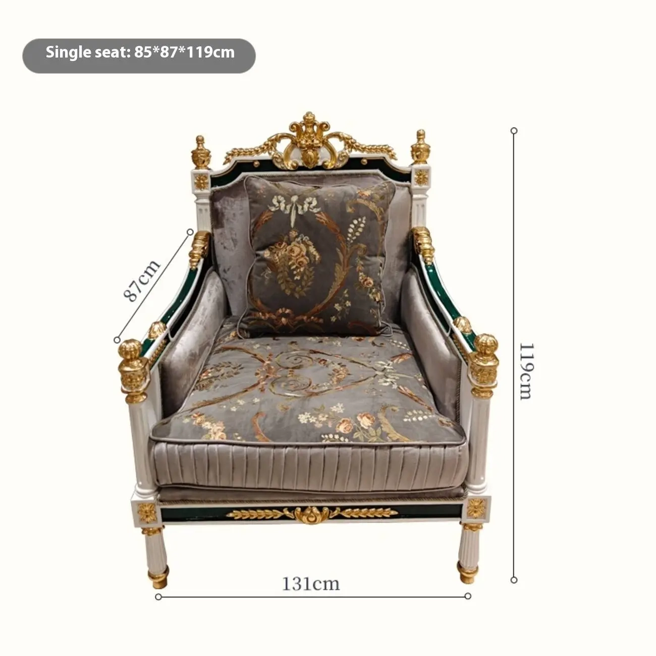 主图-06 Globe Furnishings - French-Style Light Luxury Palace Upholstered Sofa