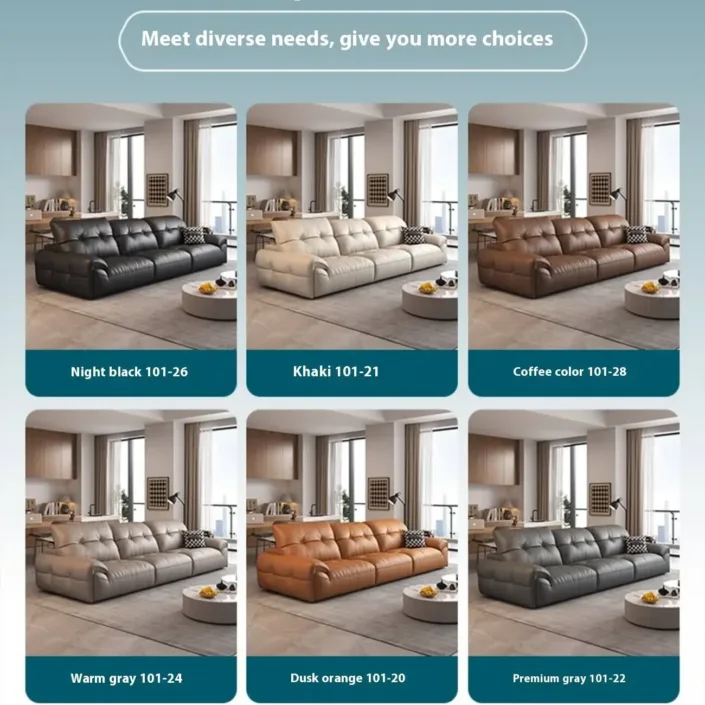 Globe Furnishings - High-back adjustable genuine leather sofa Globe Furnishings - High-back adjustable genuine leather sofa