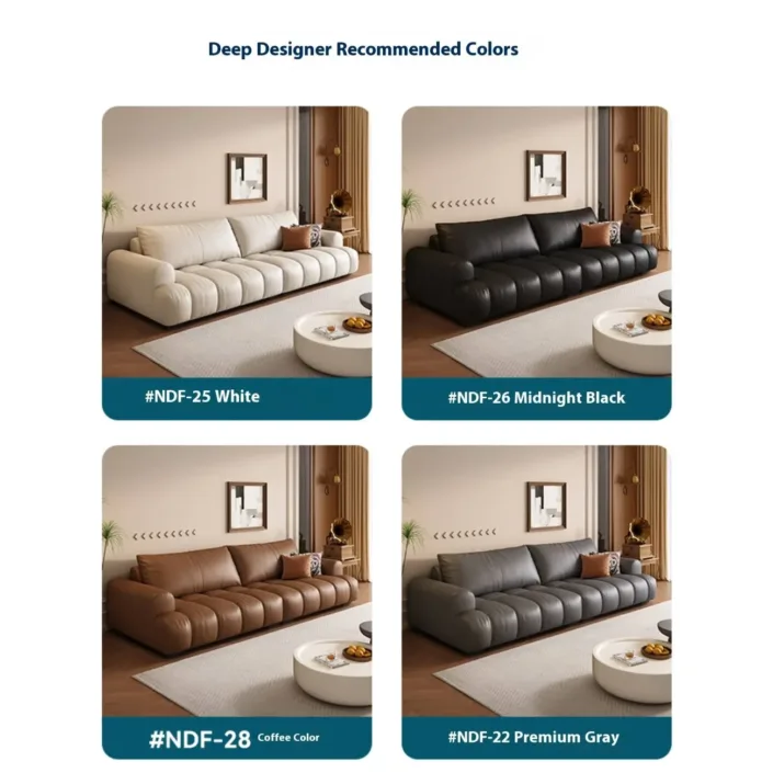 Globe Furnishings - Pastry-shaped piano key genuine leather sofa Globe Furnishings - Pastry-shaped piano key genuine leather sofa