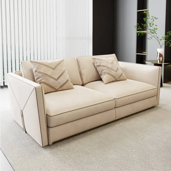 Italian Luxury Design Envelope-Style Genuine Leather Sofa
