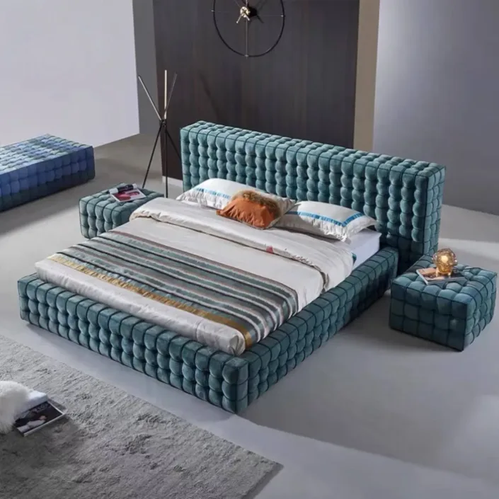 Globe Furnishings - Magic Cube Italian Minimalist Upholstered Bed Globe Furnishings - Magic Cube Italian Minimalist Upholstered Bed