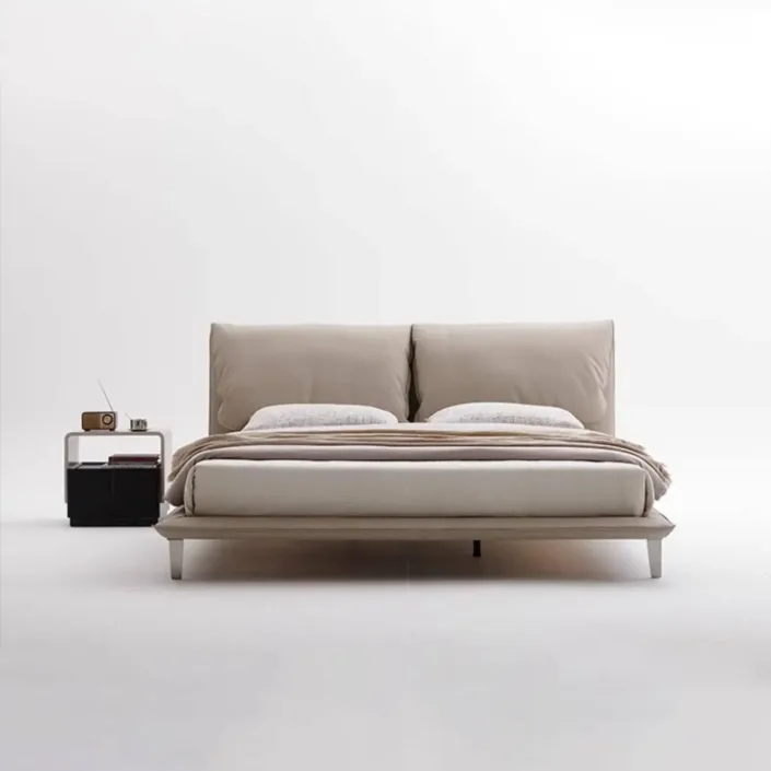 Globe Furnishings - Elephant Ear Bed Italian Minimalist Genuine Leather Bed Globe Furnishings - Elephant Ear Bed Italian Minimalist Genuine Leather Bed