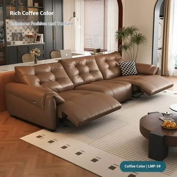 Globe Furnishings - Multifunctional Electric Top-Grain Leather Sofa Globe Furnishings - Multifunctional Electric Top-Grain Leather Sofa