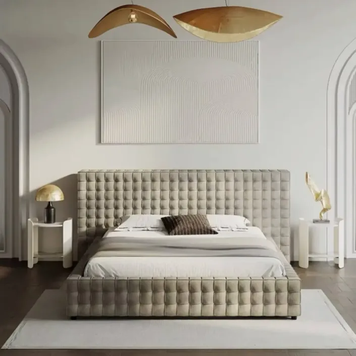 Globe Furnishings - Magic Cube Italian Minimalist Upholstered Bed Globe Furnishings - Magic Cube Italian Minimalist Upholstered Bed