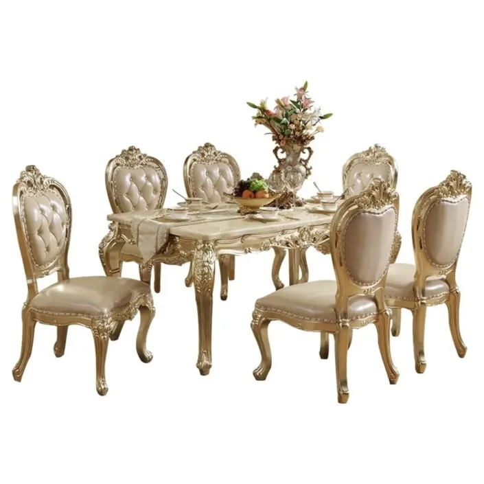 Globe Furnishings - European Champagne Gold Palace Vintage Dining Chair Set Globe Furnishings - European Champagne Gold Palace Vintage Dining Chair Set
