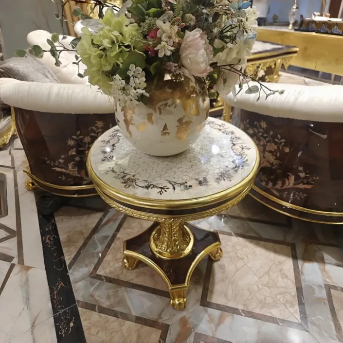 Globe Furnishings - French-style Palace Solid Wood Carved Upholstered Sofa of Noble Luxury Globe Furnishings - French-style Palace Solid Wood Carved Upholstered Sofa of Noble Luxury