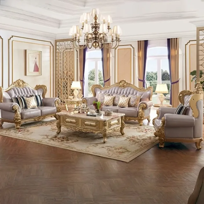 Globe Furnishings - European Style Solid Wood Palace Villa Sofa Globe Furnishings - European Style Solid Wood Palace Villa Sofa