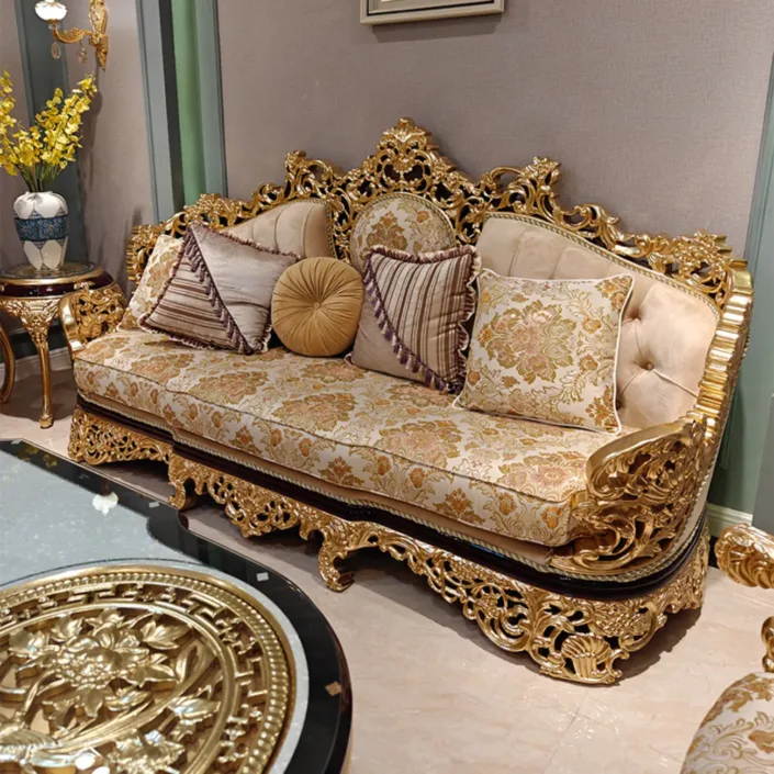 Globe Furnishings - French Style Neoclassical Luxury Cushioned Sofa Globe Furnishings - French Style Neoclassical Luxury Cushioned Sofa
