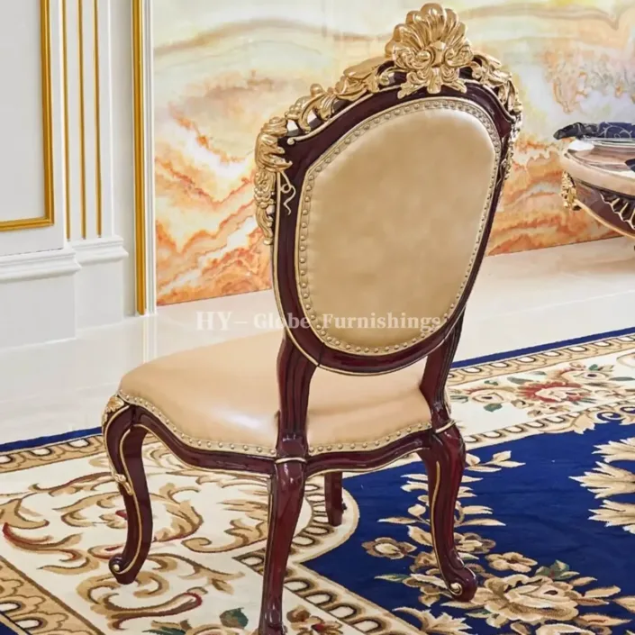Globe Furnishings - European-style Palace Solid Wood Carved Dining Table and Chair Set Globe Furnishings - European-style Palace Solid Wood Carved Dining Table and Chair Set