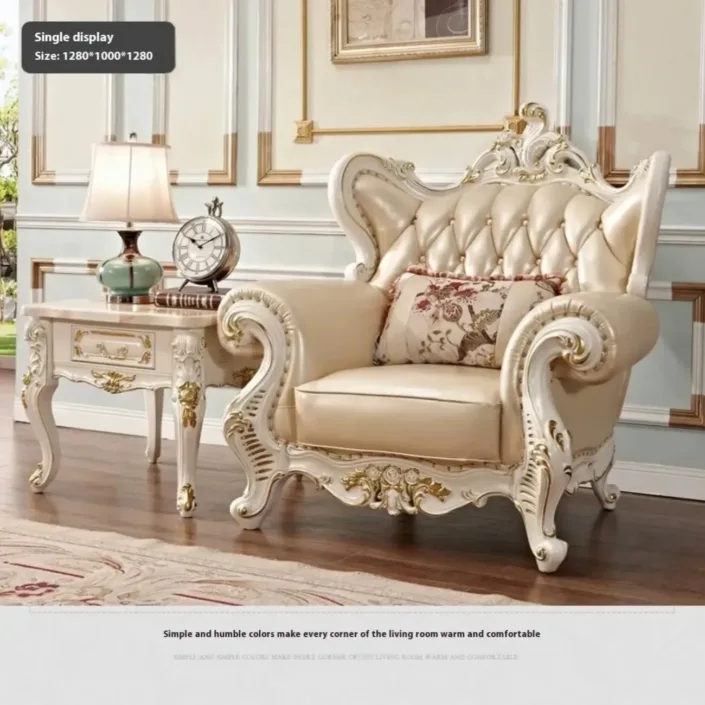 Globe Furnishings - European Style Solid Wood Carved Palace Villa Sofa Globe Furnishings - European Style Solid Wood Carved Palace Villa Sofa