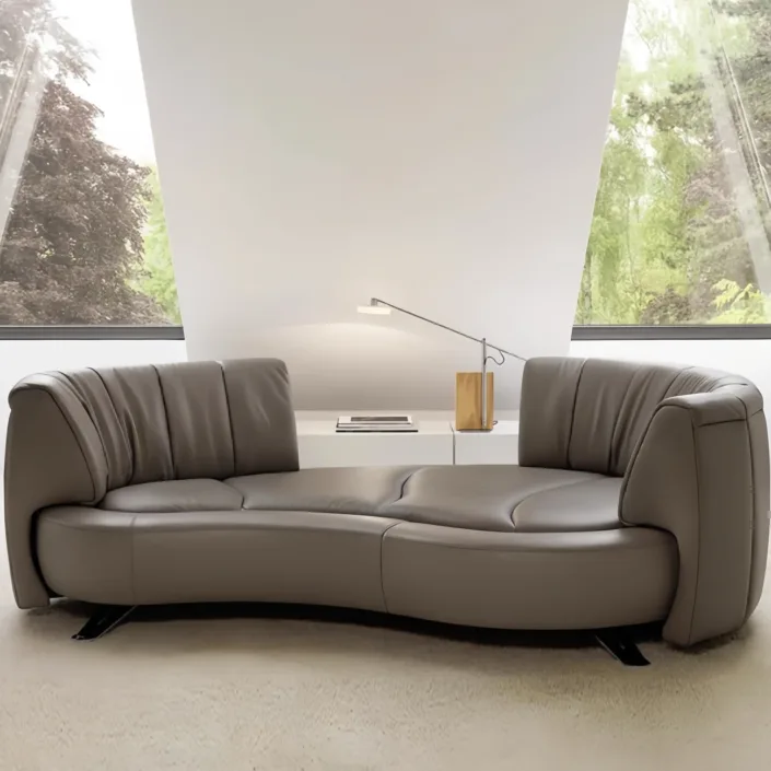 Curved-Back Sliding Track Sofa