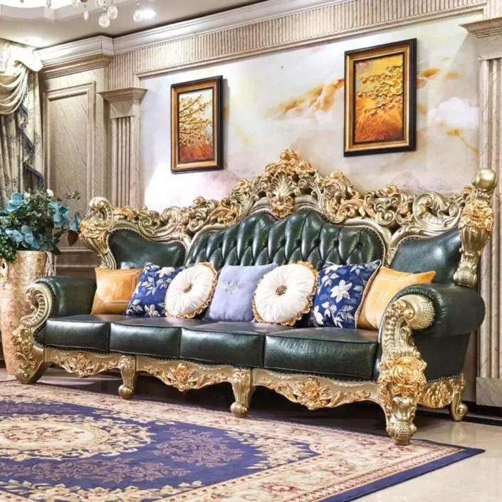Globe Furnishings - European Luxury Top-Grain Cowhide Villa Sofa Globe Furnishings - European Luxury Top-Grain Cowhide Villa Sofa