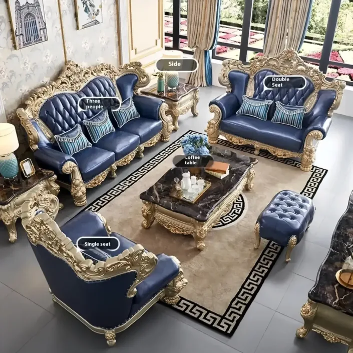 Globe Furnishings - European Luxury Solid Wood Carved Villa Sofa Globe Furnishings - European Luxury Solid Wood Carved Villa Sofa