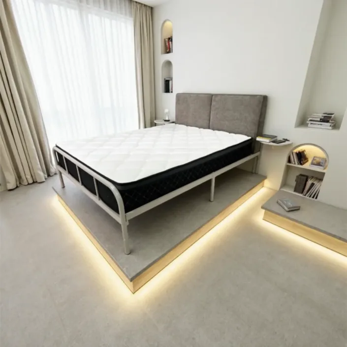 Modern Minimalist Bed in Scandinavian Style