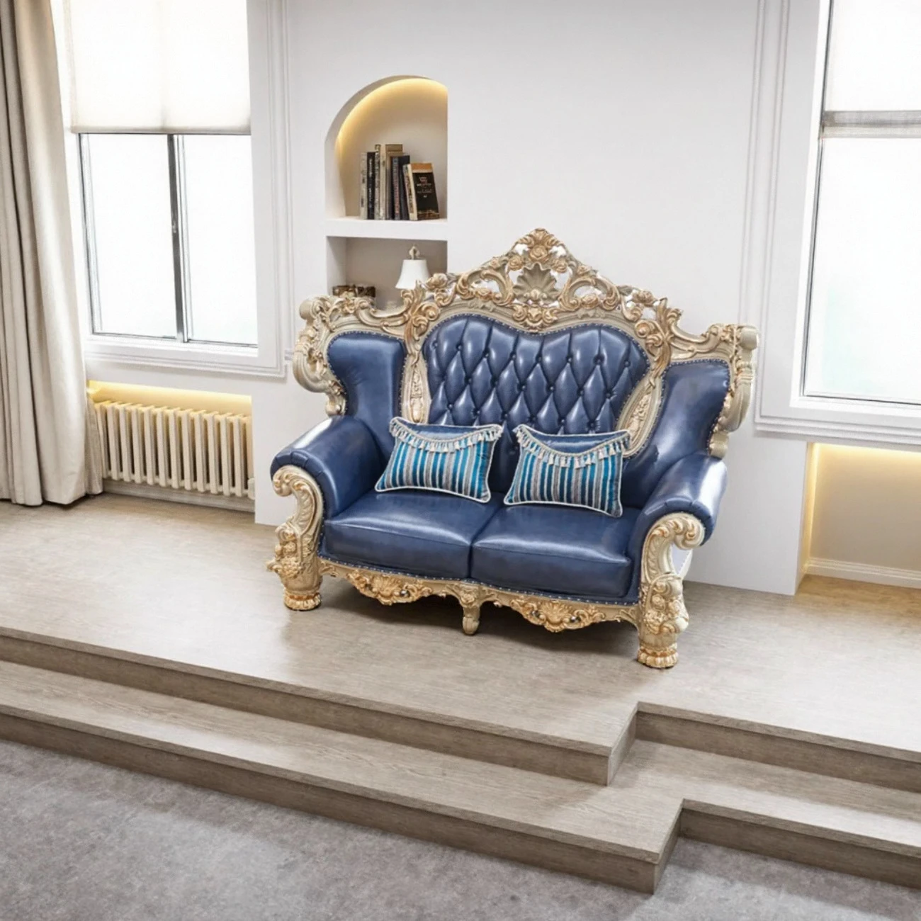主图3 Globe Furnishings - European Luxury Solid Wood Carved Villa Sofa