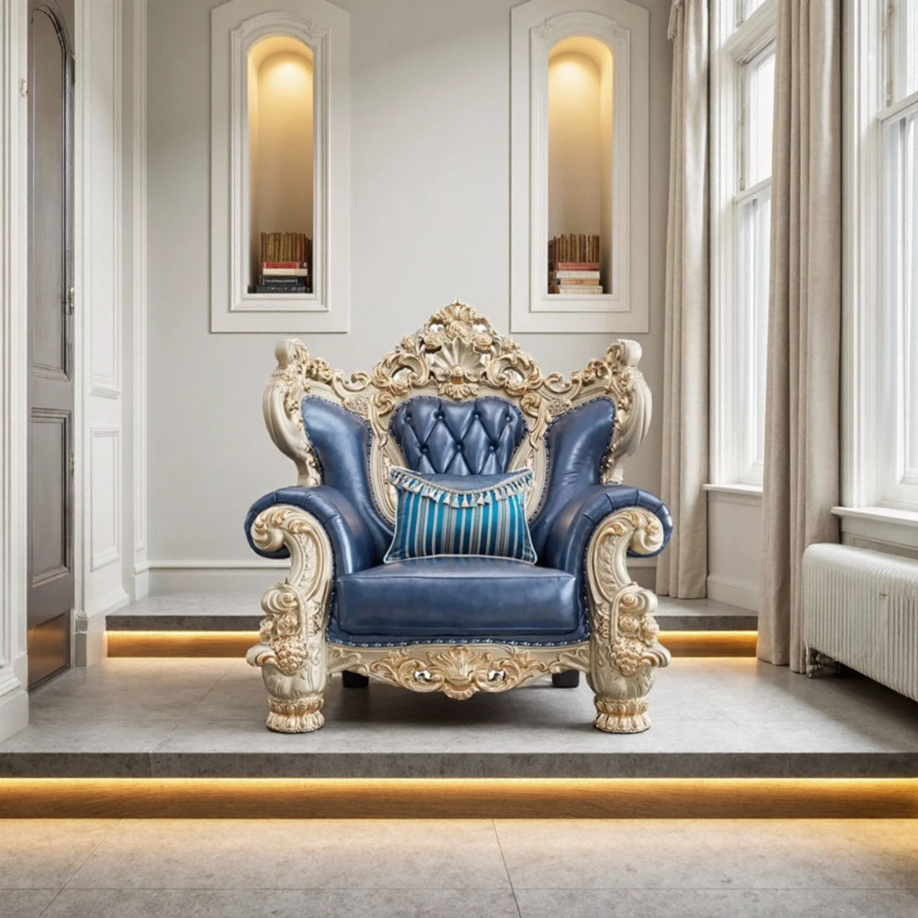 主图4 Globe Furnishings - European Luxury Solid Wood Carved Villa Sofa
