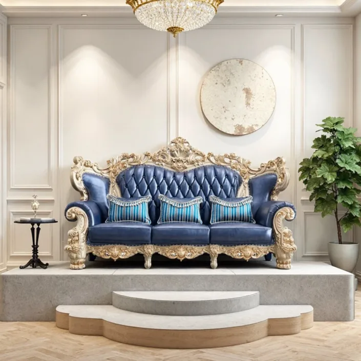 Globe Furnishings - European Luxury Solid Wood Carved Villa Sofa Globe Furnishings - European Luxury Solid Wood Carved Villa Sofa