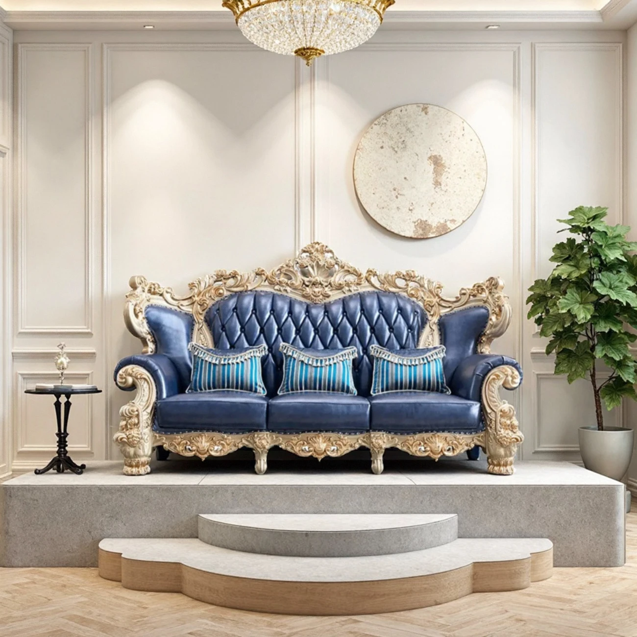 主图5 Globe Furnishings - European Luxury Solid Wood Carved Villa Sofa