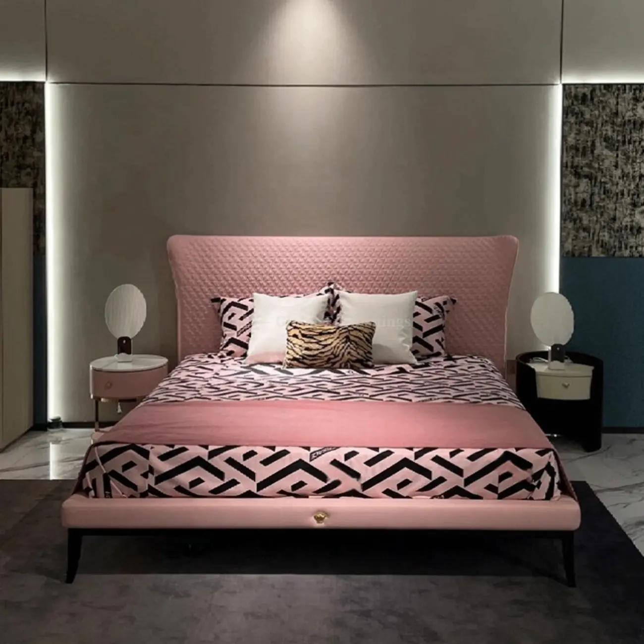 Globe Furnishings - Versace Genuine Leather Princess Bed