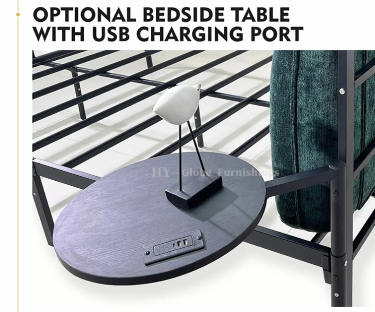 Globe Furnishings - Nordic-Style Minimalist Upholstered Bed