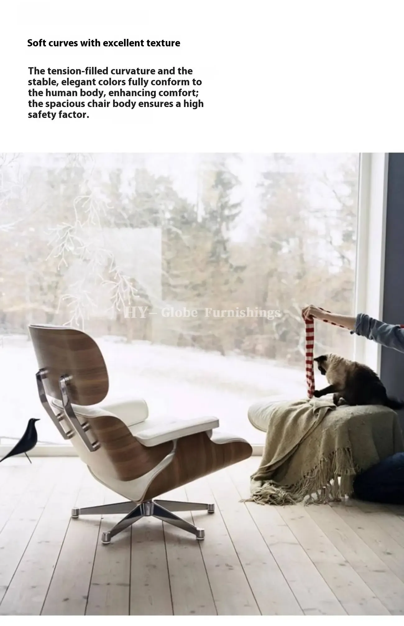 Globe Furnishings - Eames Leather Lounge Chair