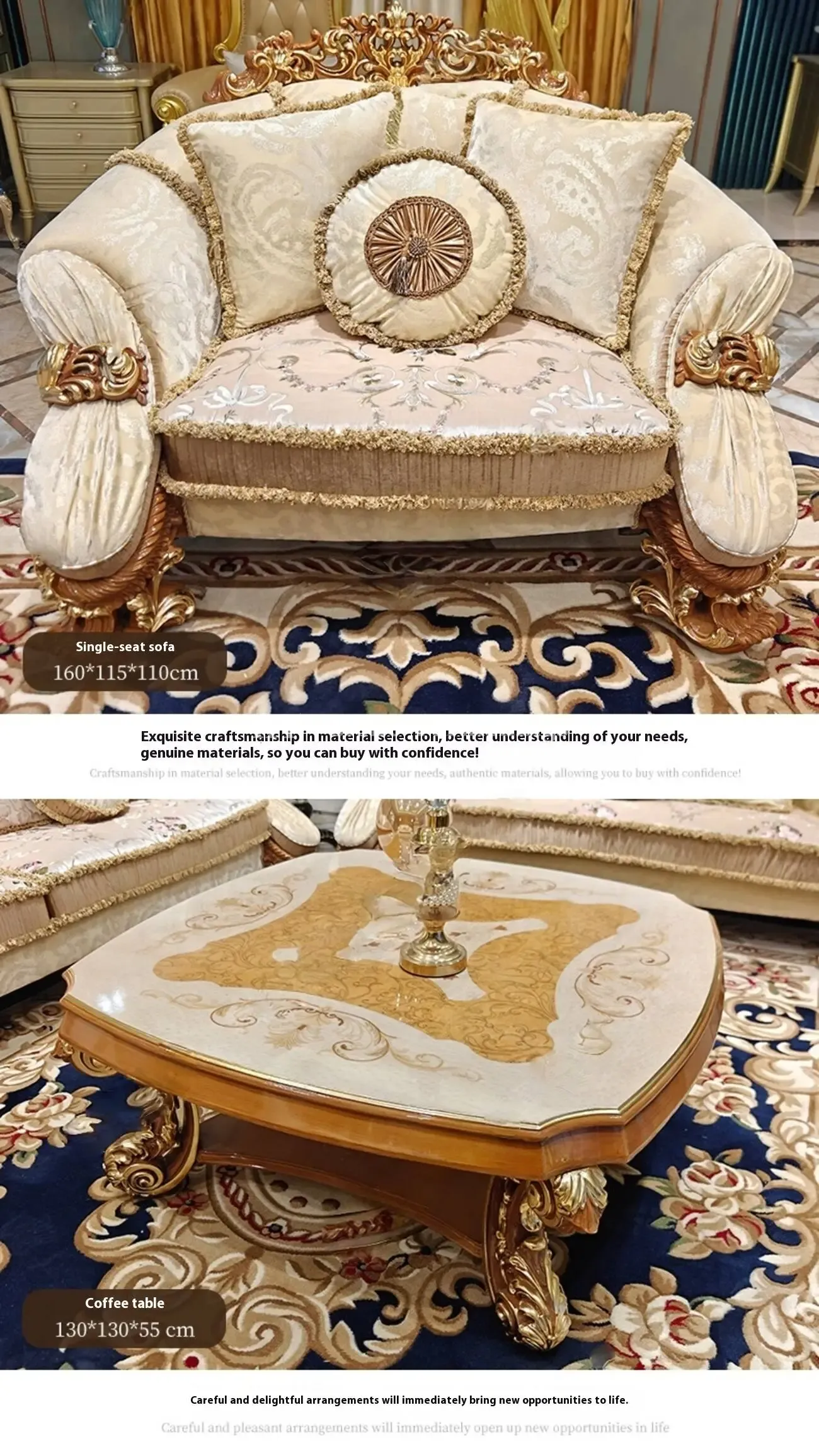 Globe Furnishings - French Court Luxury Villa Sofa
