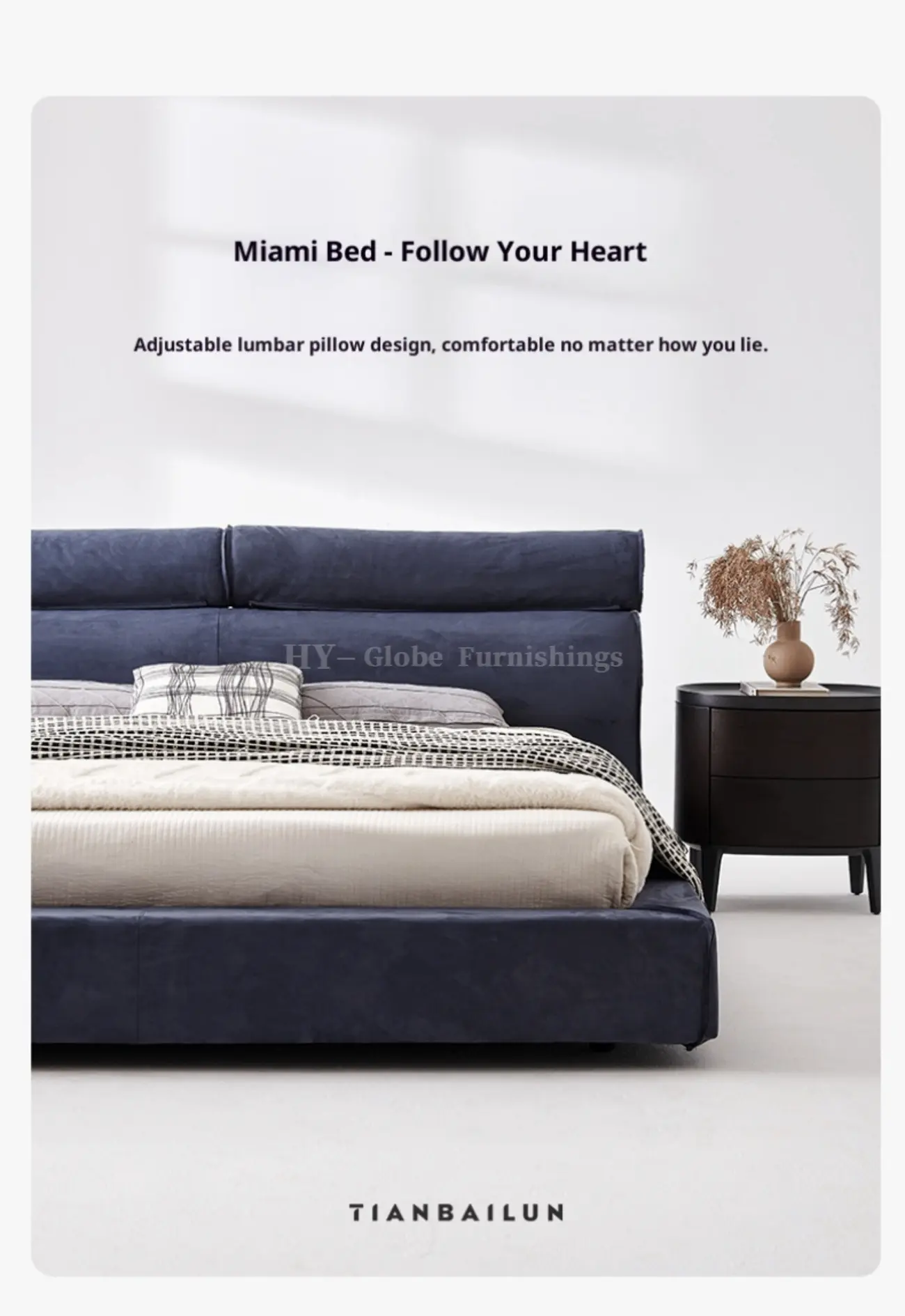 Globe Furnishings - Italian Minimalist Miami Bed