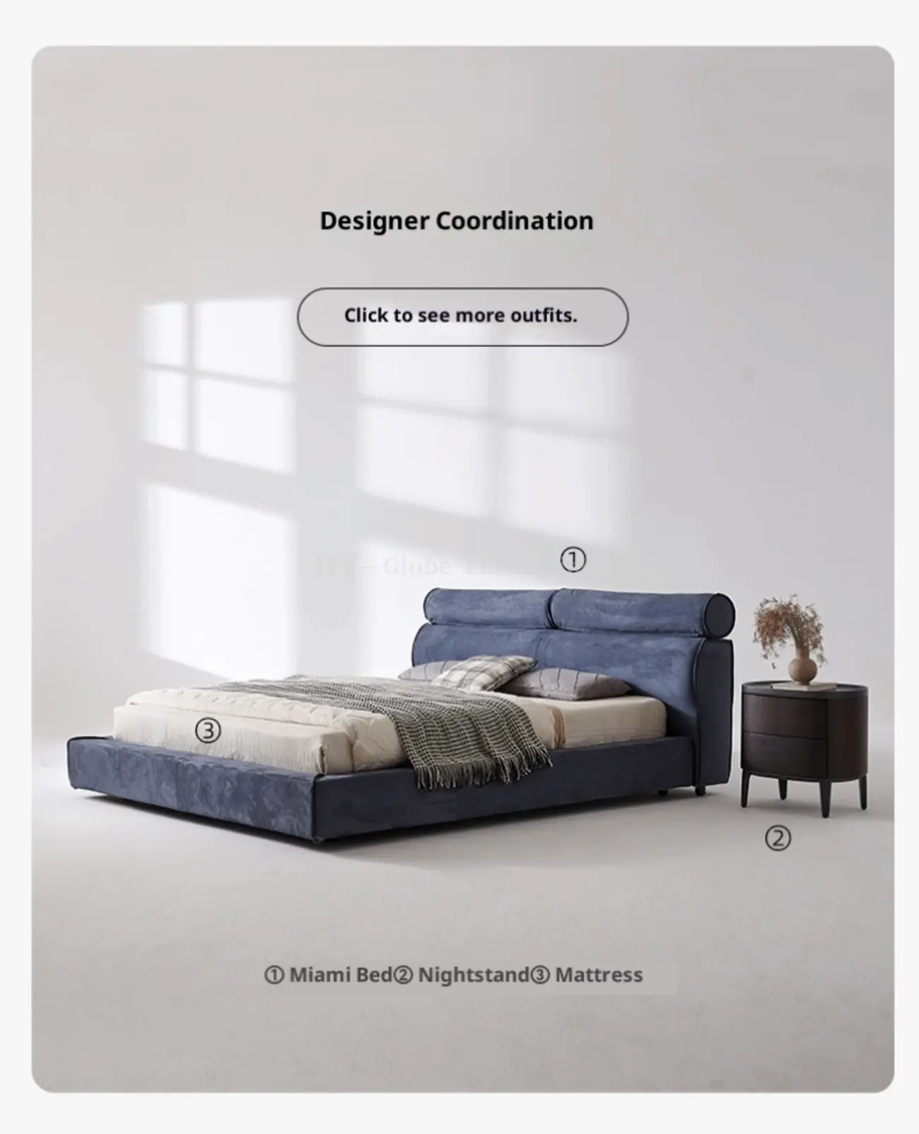 Globe Furnishings - Italian Minimalist Miami Bed