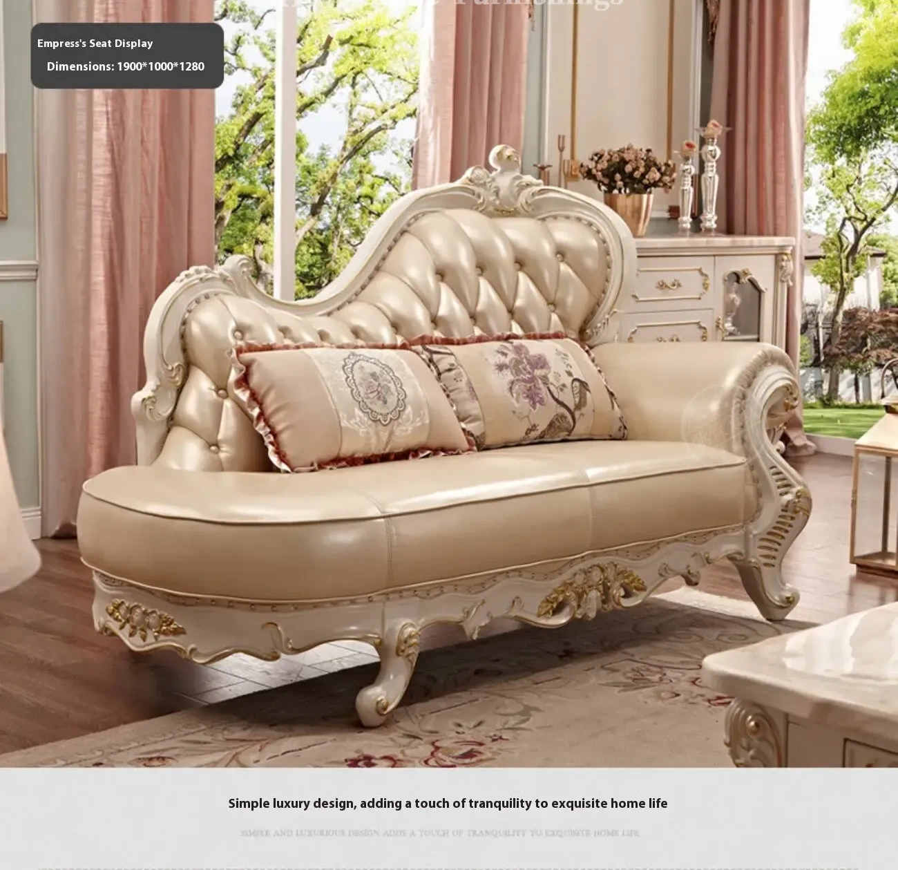 Globe Furnishings - European Style Solid Wood Carved Palace Villa Sofa