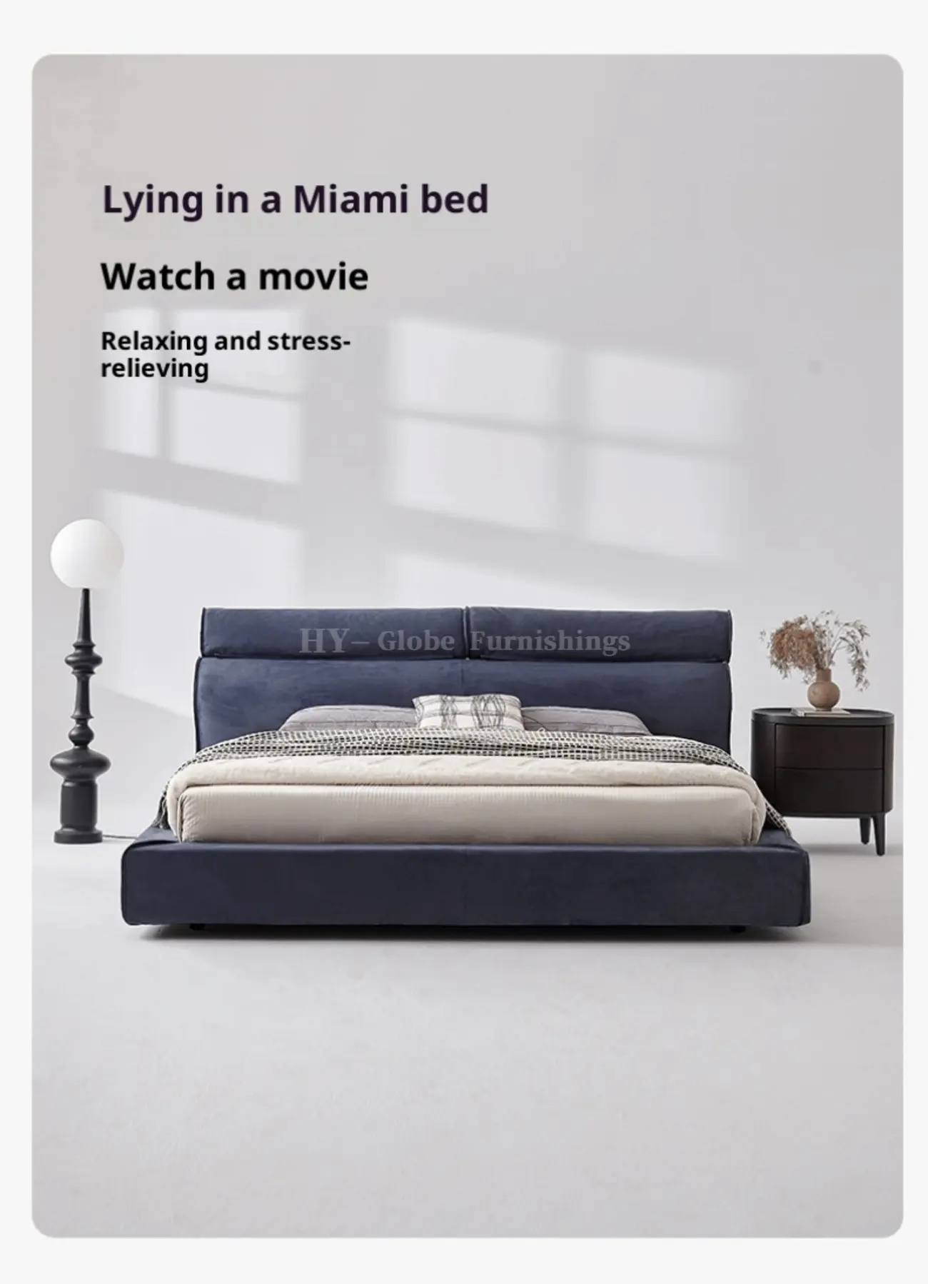 Globe Furnishings - Italian Minimalist Miami Bed