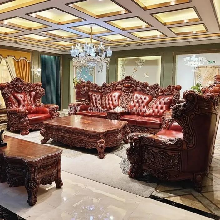 Globe Furnishings - European Top Tier Cowhide Villa Sofa Globe Furnishings - European Top Tier Cowhide Villa Sofa