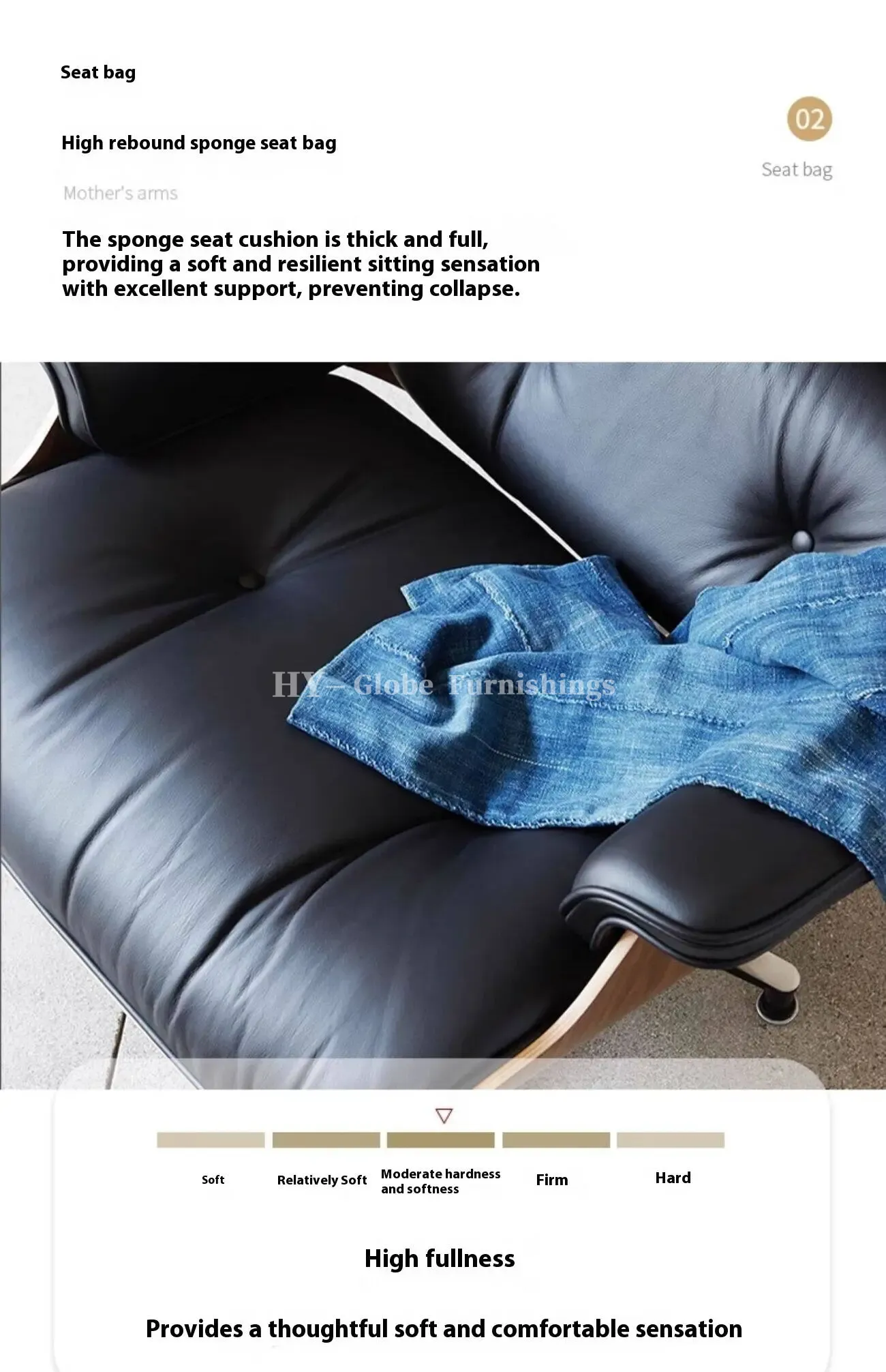 Globe Furnishings - Eames Leather Lounge Chair