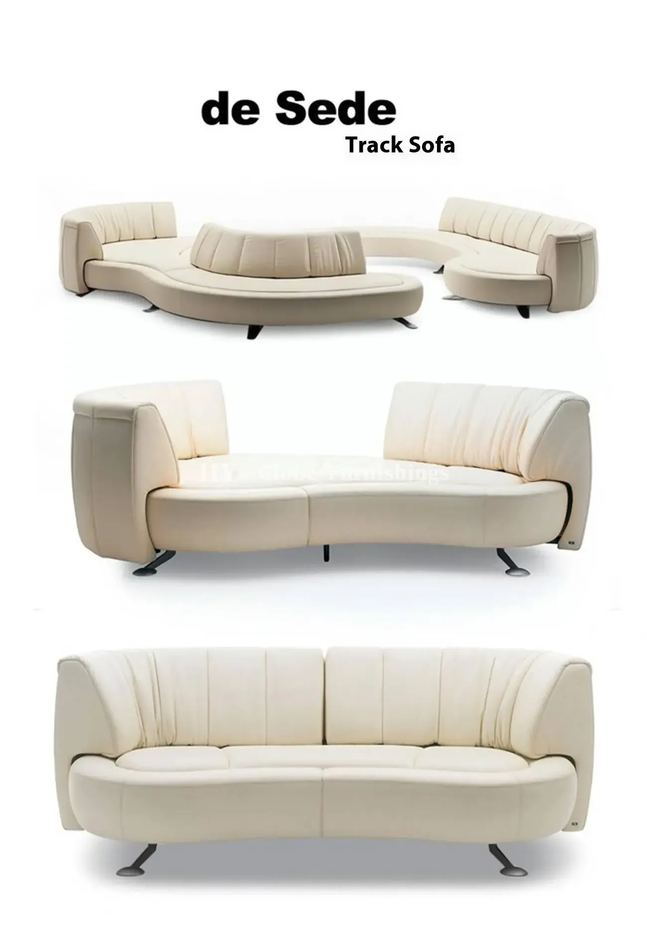 Globe Furnishings - Curved-Back Sliding Track Sofa
