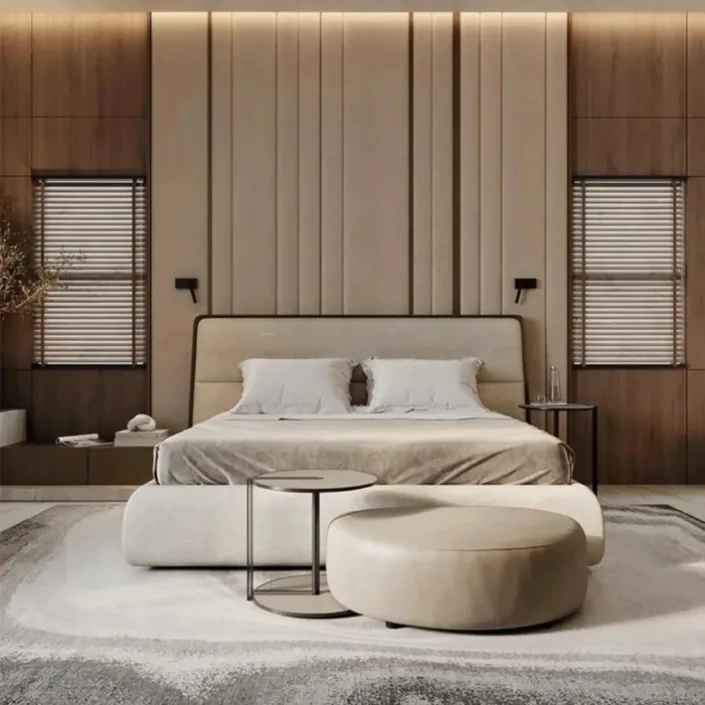 Frame Wide-Screen Upholstered Bed