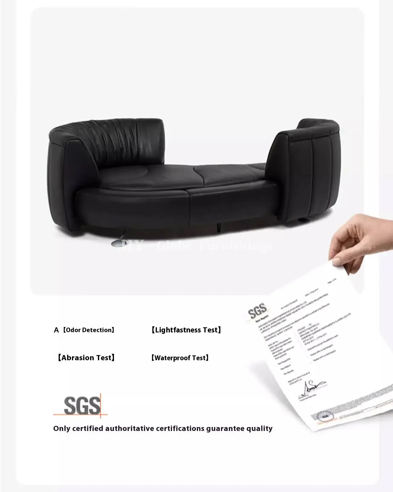 Globe Furnishings - Curved-Back Sliding Track Sofa
