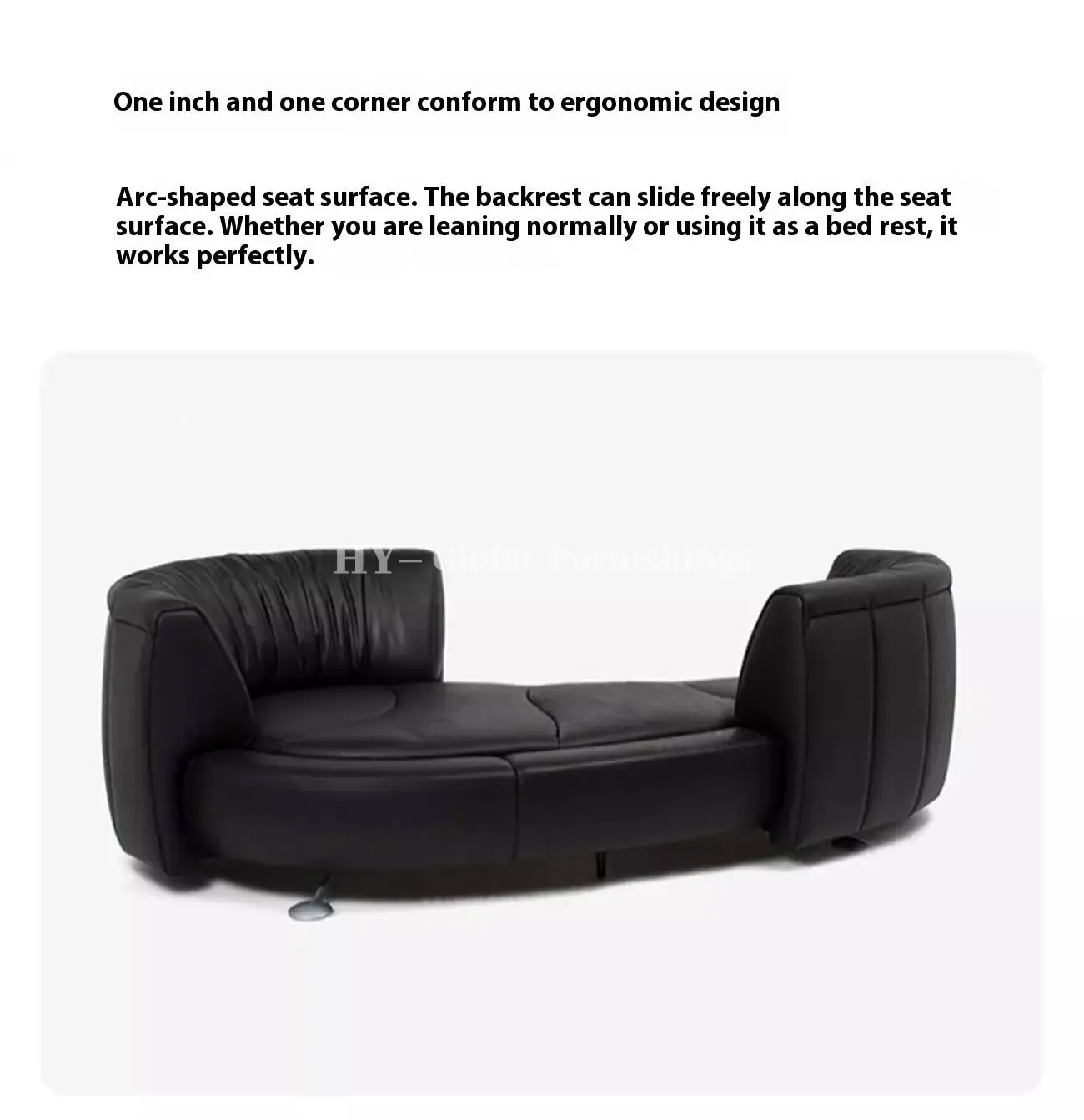 Globe Furnishings - Curved-Back Sliding Track Sofa