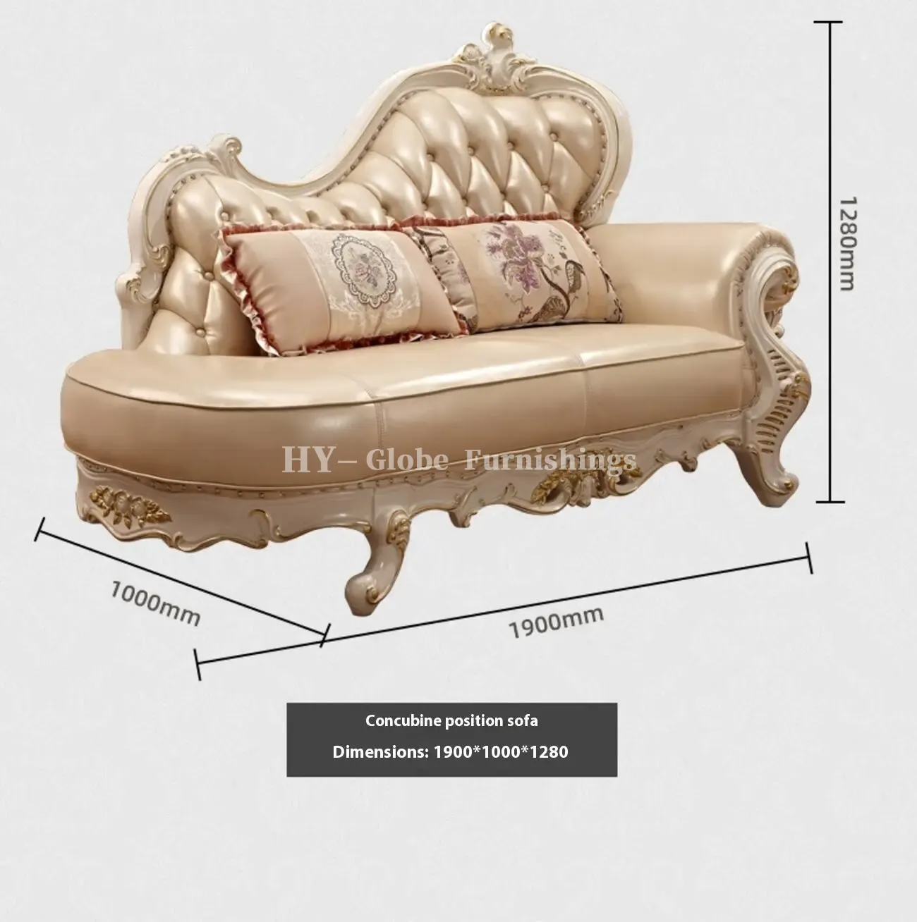 Globe Furnishings - European Style Solid Wood Carved Palace Villa Sofa