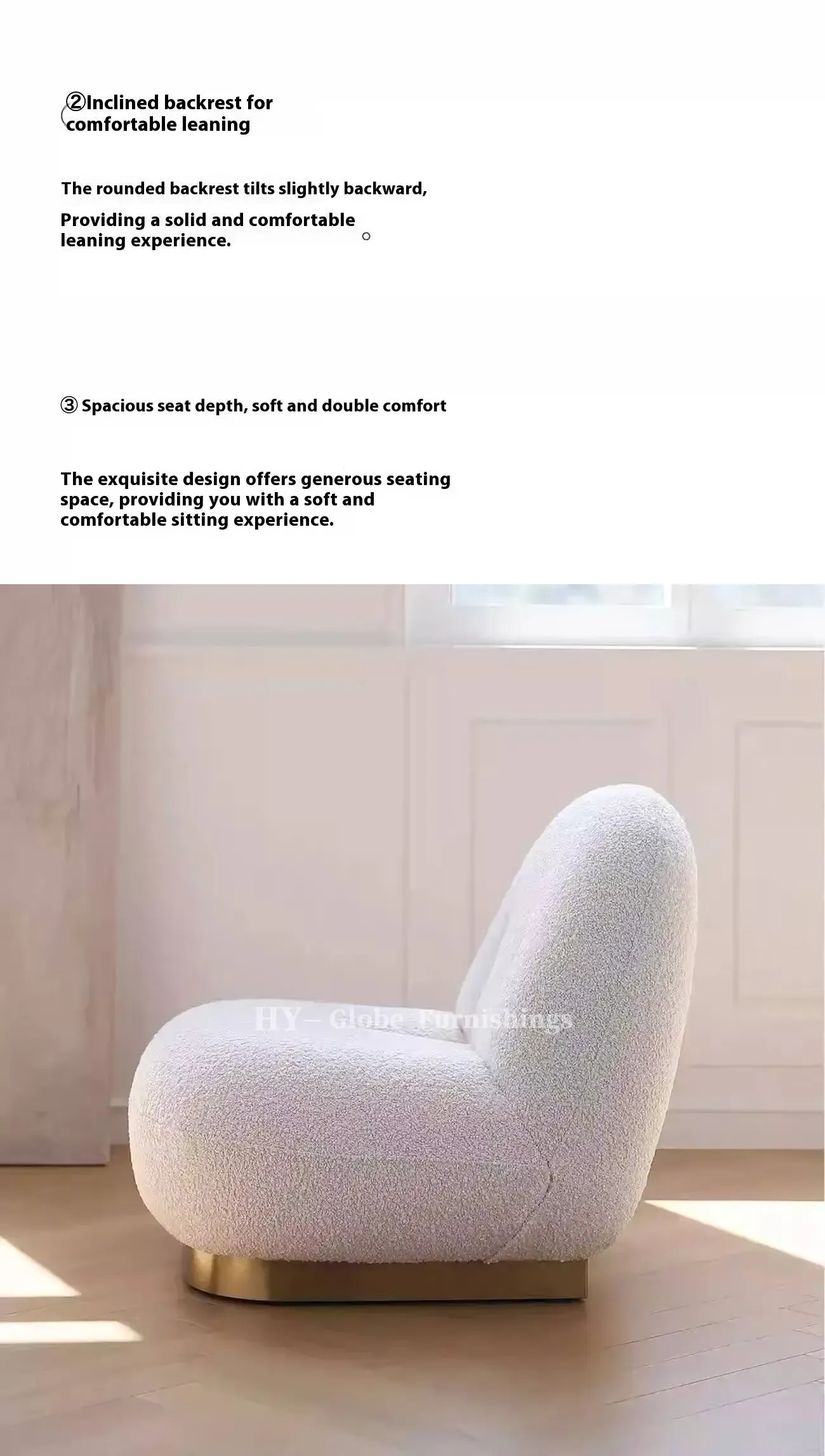 Globe Furnishings - Snowy Cloud Single Armchair